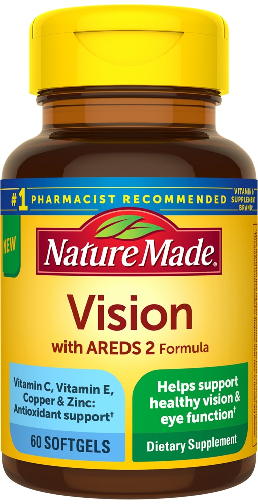 Vision with Areds 2 Formula -- 60 Softgels (Мягкие капсулы) Nature Made