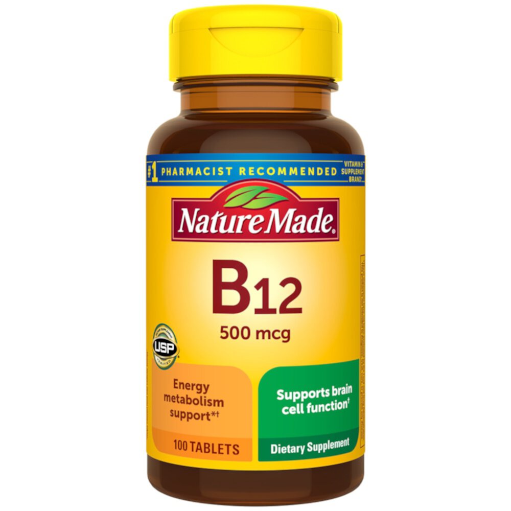 Vitamin B-12 -- 500 mcg - 100 Tablets (Таблетки) Nature Made