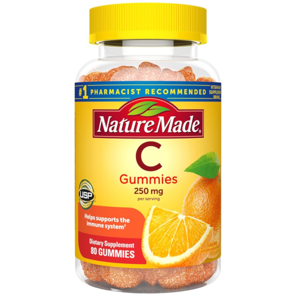 Vitamin C Adult Gummies (Жевательные конфеты) Tangerine -- 80 Gummies Nature Made