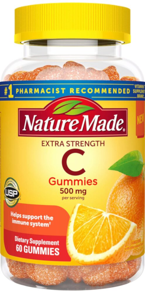 Vitamin C Gummies (Жевательные конфеты) Tangerine -- 500 mg - 60 Gummies Nature Made