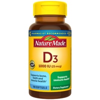 Vitamin D3 -- 1000 IU - 100 Softgels (Мягкие капсулы) Nature Made