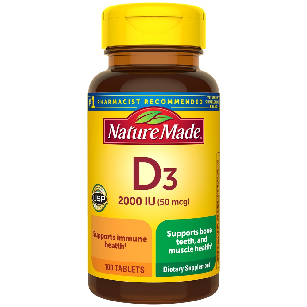 Vitamin D3 -- 2000 IU - 100 Tablets (Таблетки) Nature Made