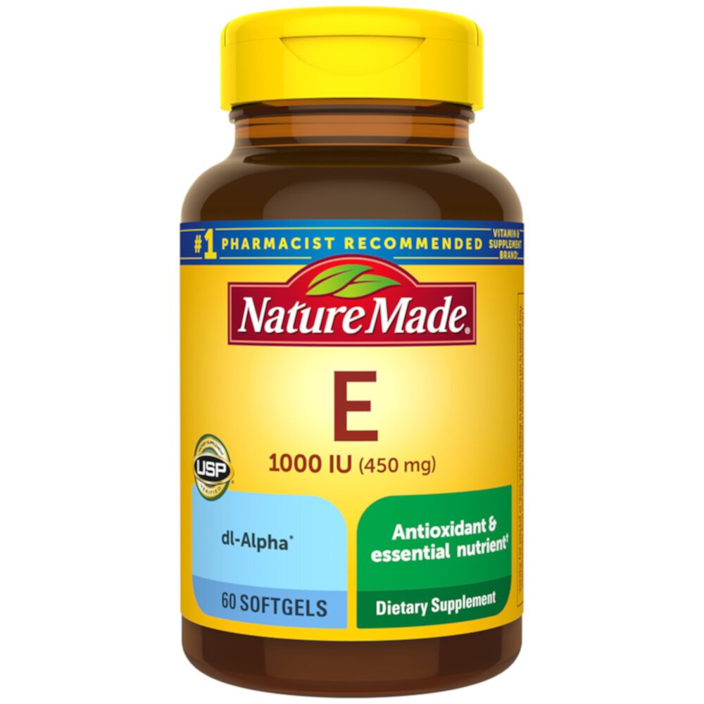 Vitamin E - 450 mg d-Alpha -- 1000 IU - 60 Softgels (Мягкие капсулы) Nature Made