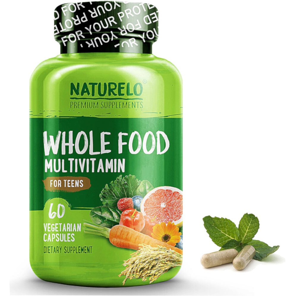 NATURELO Мультивитамины из цельных продуктов для подростков, 60 вегетарианских капсул NATURELO