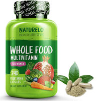 NATURELO Цельнопищевые мультивитамины для женщин — 240 вегетарианских капсул NATURELO