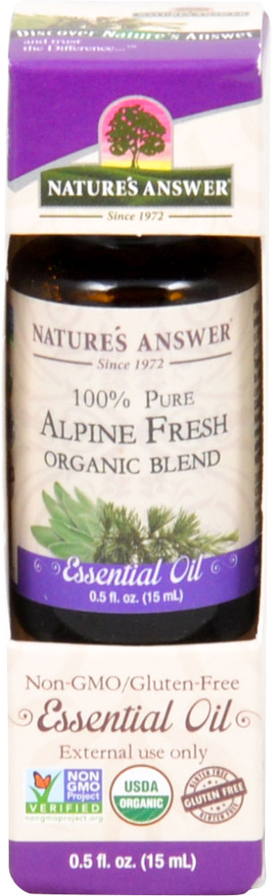 Nature's Answer 100% чистая органическая смесь эфирных масел Alpine Fresh -- 0,5 жидких унций Nature's Answer
