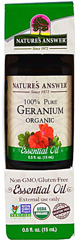 Nature's Answer 100% чистое органическое эфирное масло герани -- 0,5 жидких унций Nature's Answer