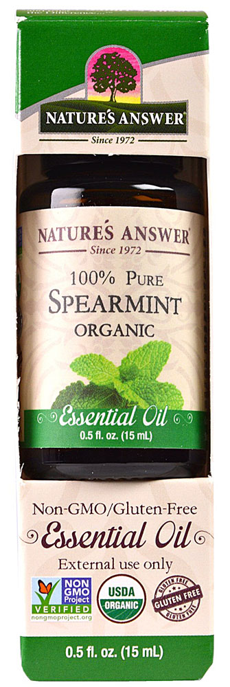 Nature's Answer 100% чистое органическое эфирное масло мяты колосовой -- 0,5 жидких унций Nature's Answer