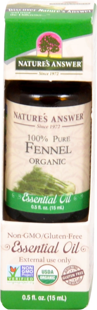 Nature's Answer 100% чистое органическое эфирное масло фенхеля -- 0,5 жидких унций Nature's Answer