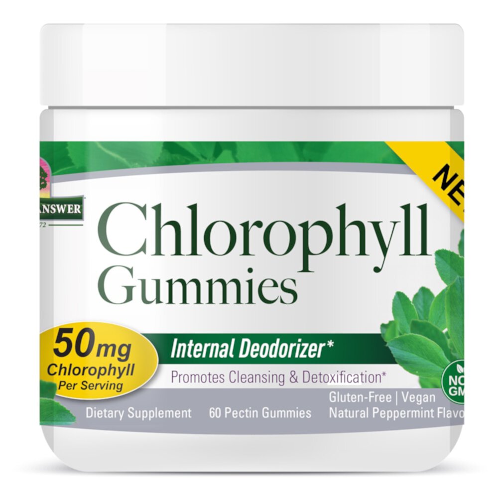Nature's Answer Chlorophyll Gummies Натуральная перечная мята — 50 мг — 60 жевательных конфет Nature's Answer