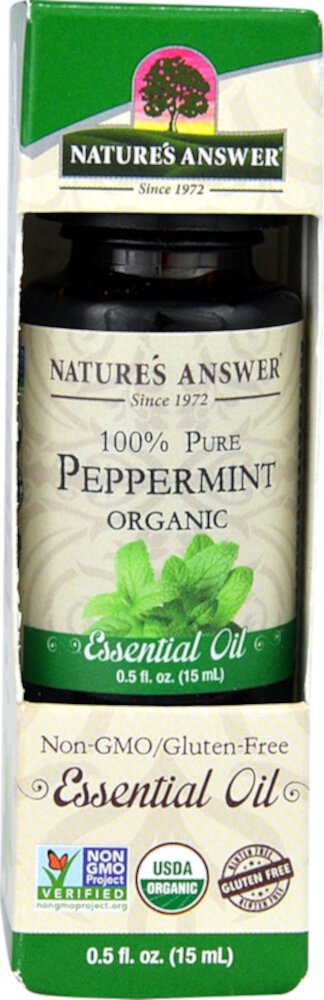 Nature's Answer Эфирное масло 100% чистой органической перечной мяты -- 0,5 жидких унций Nature's Answer