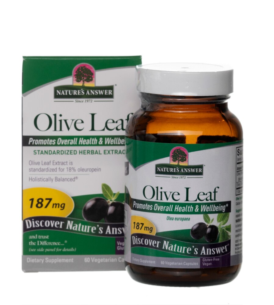 Olive Leaf -- 187 mg - 60 Vegetarian Capsules (Вегетарианские капсулы) Nature's Answer