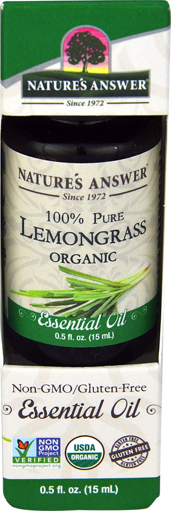 Органическое эфирное масло лемонграсса — 0,5 жидких унций Nature's Answer