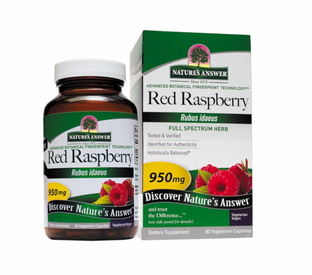 Red Raspberry -- 950 - 90 Vegetarian Capsules (Вегетарианские капсулы) Nature's Answer