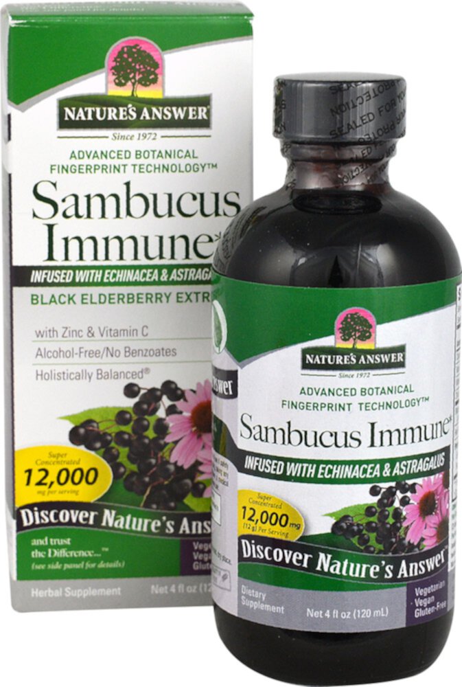 Экстракт черной бузины Sambucus Immune — 12000 мг — 4 жидких унции Nature's Answer