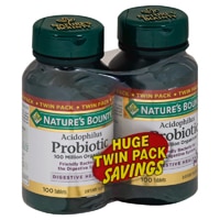 Nature's Bounty Acidophilus Probiotic 100 таблеток в двойной упаковке — 100 миллионов — 200 таблеток Nature's Bounty