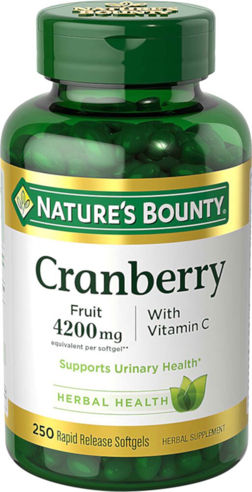 Cranberry Plus Vitamin C -- 250 Liquid Softgels (Жидкие мягкие капсулы) Nature's Bounty