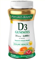 Жевательные конфеты Nature's Bounty D3 с клубникой, апельсином и лимоном — 90 жевательных конфет Nature's Bounty