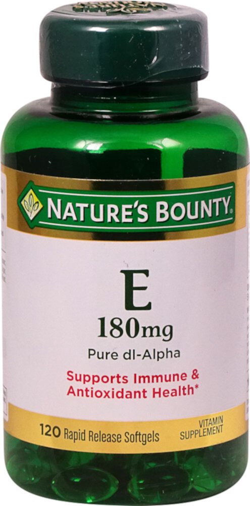 Nature's Bounty E — 180 мг — 120 мягких таблеток Nature's Bounty