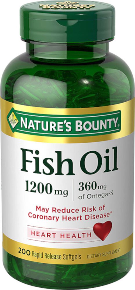Рыбий жир Nature's Bounty — 1200 мг — 180 гелевых капсул Nature's Bounty
