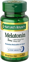 Nature's Bounty Melatonin Super Strength — 5 мг — 90 мягких желатиновых капсул Nature's Bounty