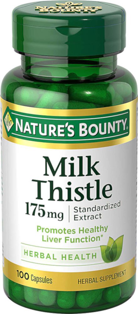 Расторопша пятнистая Nature's Bounty — 175 мг — 100 капсул Nature's Bounty