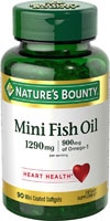 Nature's Bounty Mini Fish Oil без запаха Premium Strength - 1290 мг - 90 мини-мягких капсул Nature's Bounty