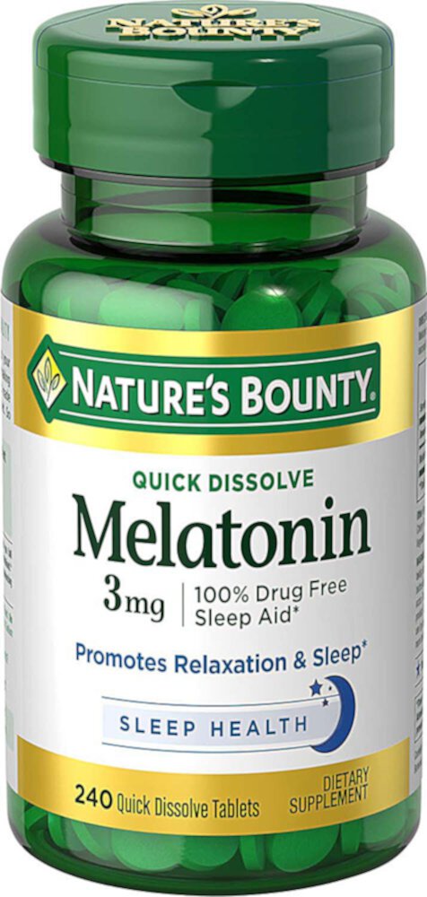 Nature's Bounty Quick Dissolve Melatonin Cherry - 3 мг - 240 таблеток Nature's Bounty