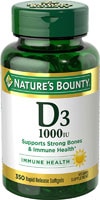 Nature's Bounty Витамин D3 1000 МЕ высокой эффективности -- 350 мягких желатиновых капсул Nature's Bounty
