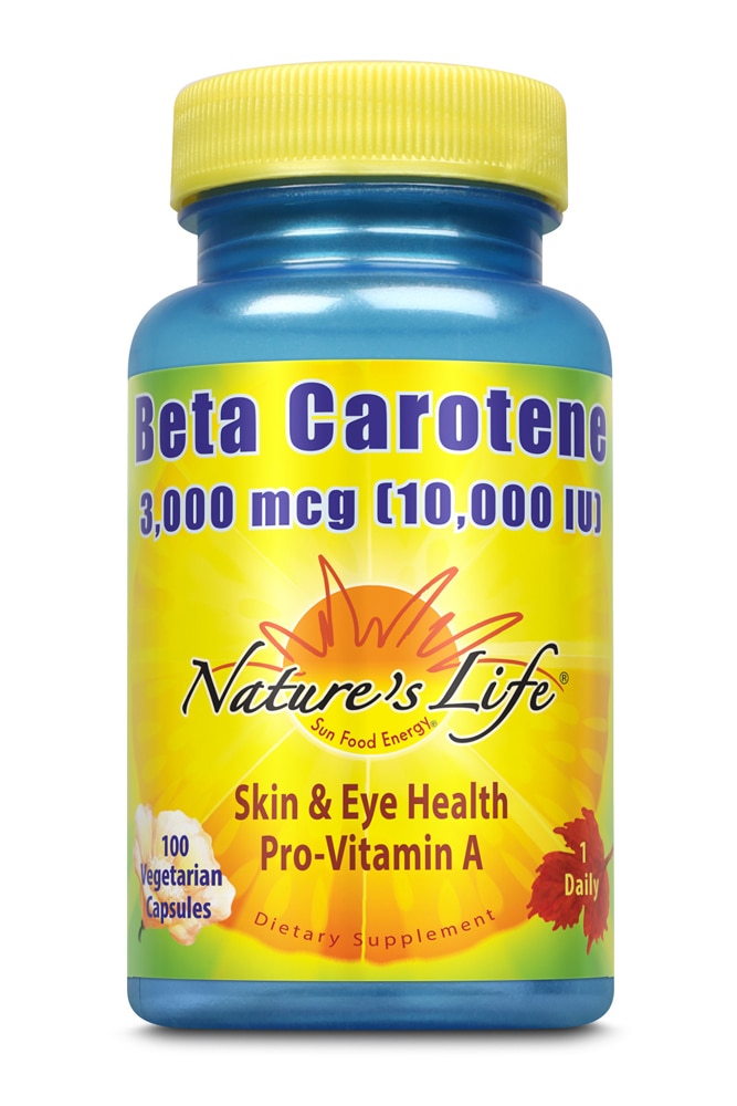 Nature's Life Бета-каротин - 3000 мкг - 100 вегетарианских капсул Nature's Life
