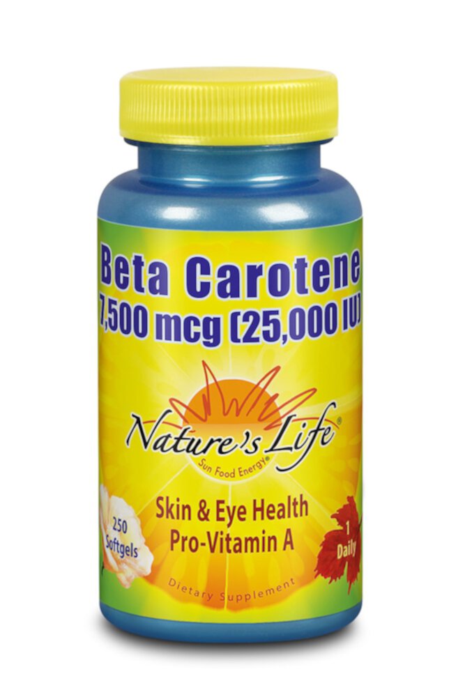 Beta Carotene -- 7500 mcg - 250 Softgels (Мягкие капсулы) Nature's Life