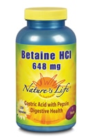 Betaine Hydrochloride -- 648 mg - 250 Capsules (Капсулы) Nature's Life