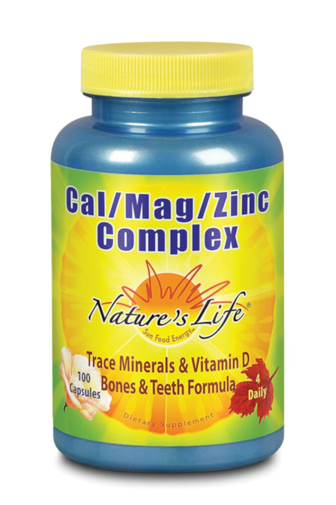 Cal Mag Zinc Complex -- 1000 mg - 100 Capsules (Капсулы) Nature's Life