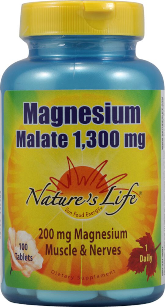 Magnesium Malate -- 200 mg - 100 Tablets (Таблетки) Nature's Life