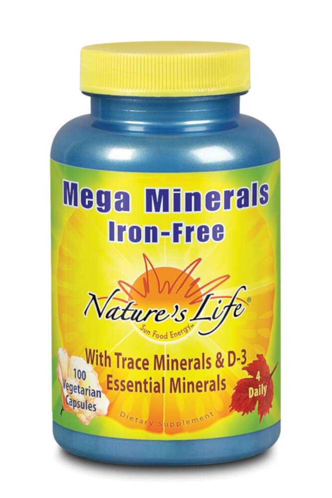 Mega Minerals Iron-Free -- 100 Vegetarian Capsules (Вегетарианские капсулы) Nature's Life