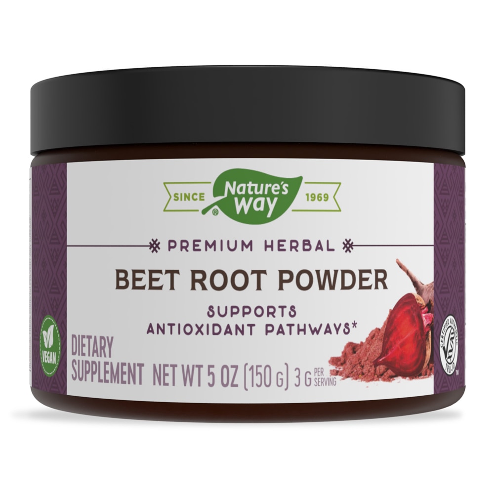 Premium Herbal Beet Root Powder (Порошок) - Supports Antioxidant Pathways - Vegan -- 5 oz (Унции) Nature's Way