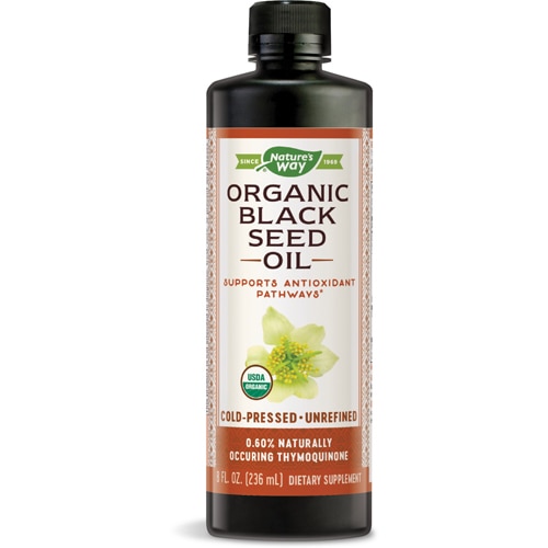 Органическое масло черного тмина — холодного отжима — 0,60% тимохинона — 8 жидких унций Nature's Way