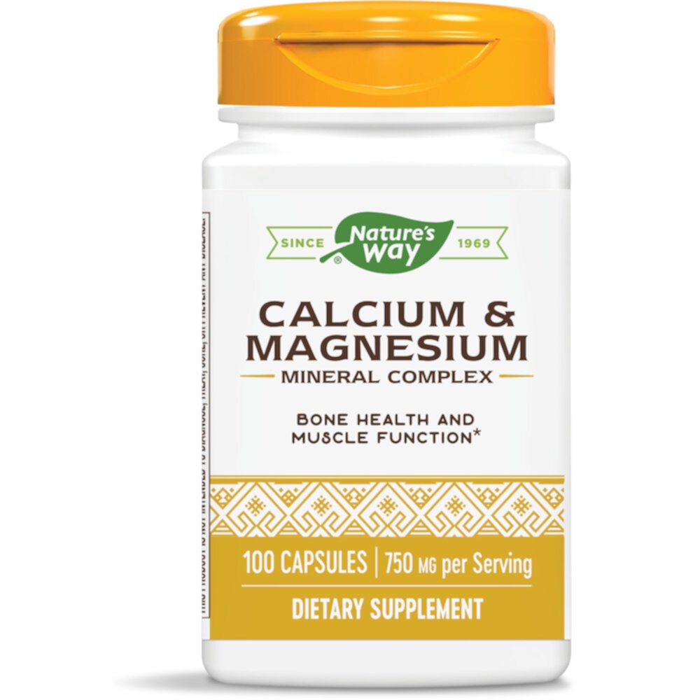 Calcium and Magnesium Mineral Complex -- 750 mg per serving - 100 Capsules (Капсулы) Nature's Way