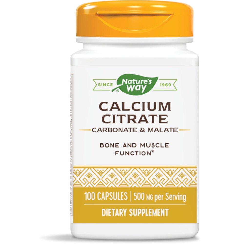 Calcium Citrate - Carbonate & Malate -- 500 mg Per 2-Capsule Serving (Порция) - 100 Capsules (Капсулы) Nature's Way