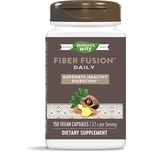 Fiber Fusion Daily — Здоровое пищеварение — 3,1 г на порцию — 150 веганских капсул Nature's Way