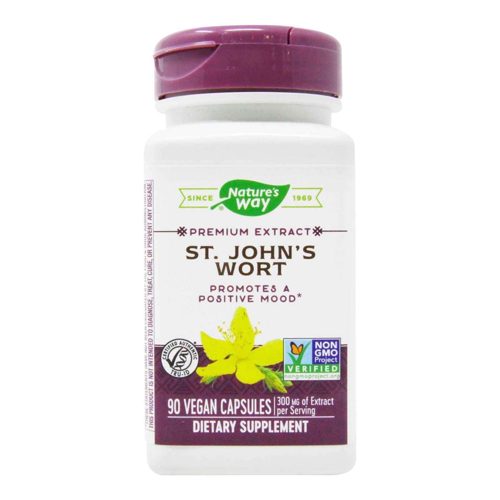 Premium Extract St. John’s Wort -- 300 mg of Extract Per Serving (Порция) - 90 Vegan Capsules (Веганские капсулы) Nature's Way