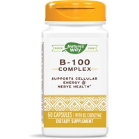 Комплекс витаминов B-100 — поддерживает клеточную энергию и здоровье нервов — 60 капсул Nature's Way