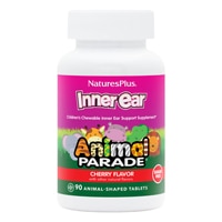 Animal Parade® Children's Chewable Inner Ear Support Natural Cherry -- 90 Chewables (Жевательные таблетки) NaturesPlus