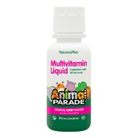 NaturesPlus Animal Parade® Детская жидкая мультивитаминная и минеральная добавка с тропическими ягодами -- 8 жидких унций NaturesPlus