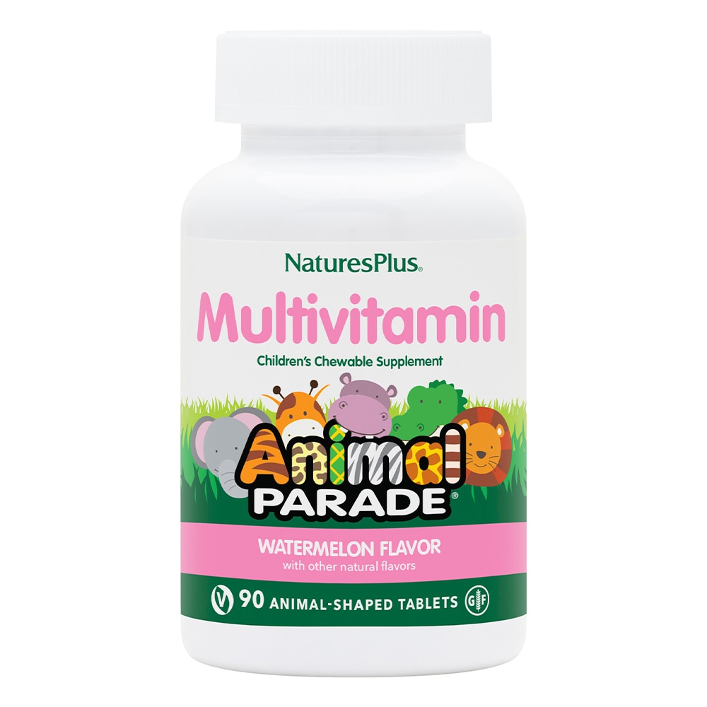 Animal Parade Children's Chewable Multi-Vitamin and Mineral Natural Watermelon -- 90 Chewables (Жевательные таблетки) NaturesPlus