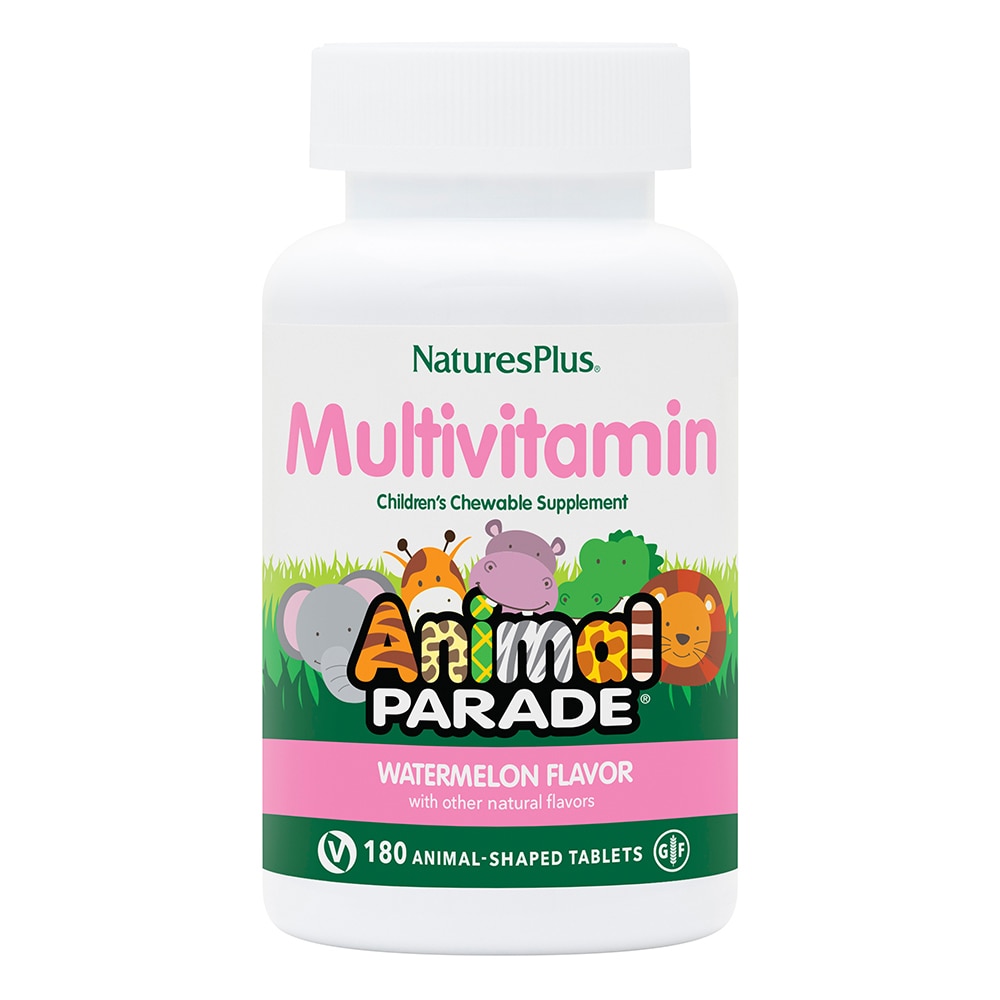 Animal Parade® Children's Chewable Multi-Vitamin and Mineral Watermelon -- 180 Chewable Tablets (Жевательные таблетки) NaturesPlus