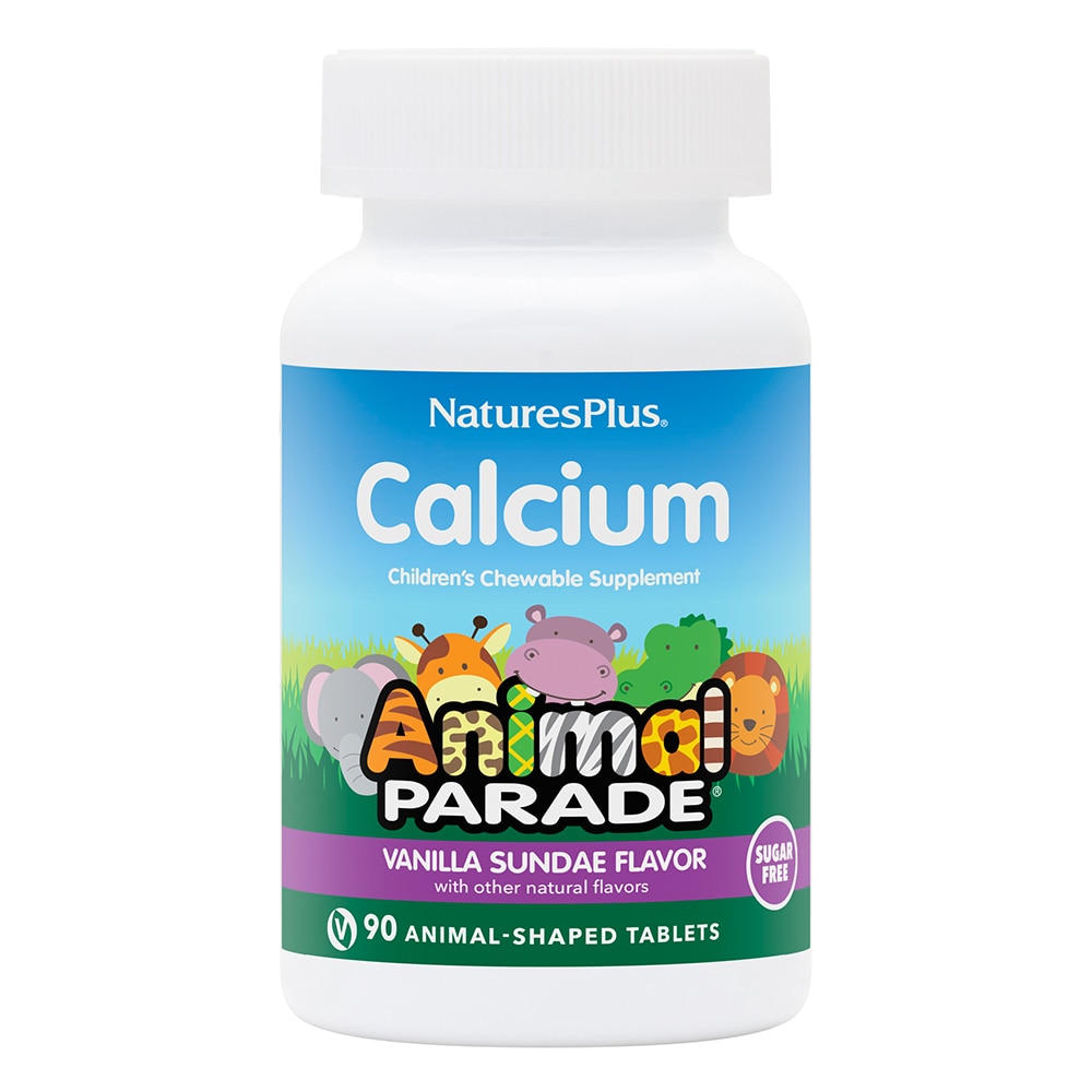 Animal Parade® Childrens Sugar Free Calcium Vanilla Sundae -- 90 Chewable Tablets (Жевательные таблетки) NaturesPlus