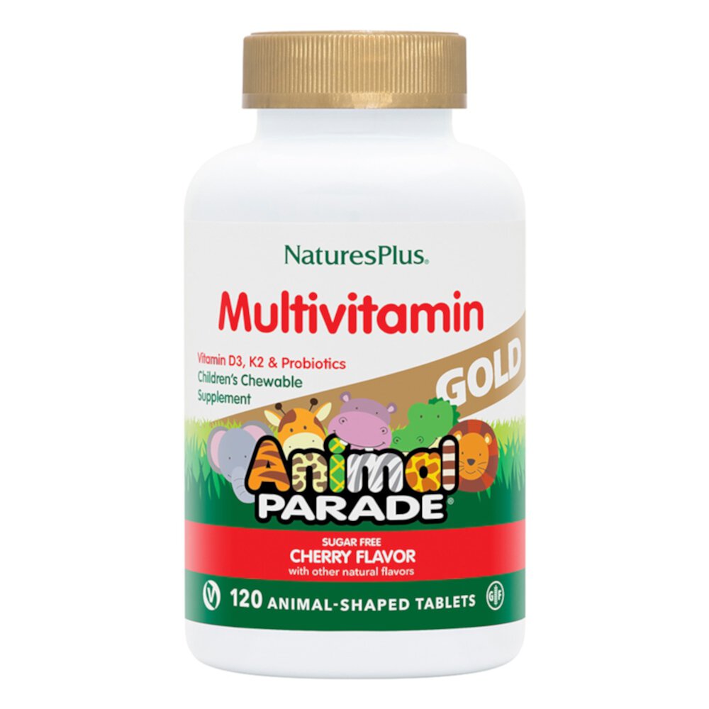 Animal Parade® Gold Children's Chewable Multi-Vitamin and Mineral Cherry -- 120 жевательных таблеток NaturesPlus