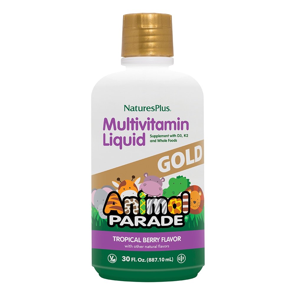 NaturesPlus Animal Parade® Gold Детская жидкая мультивитаминная и минеральная добавка с тропическими ягодами -- 30 жидких унций NaturesPlus