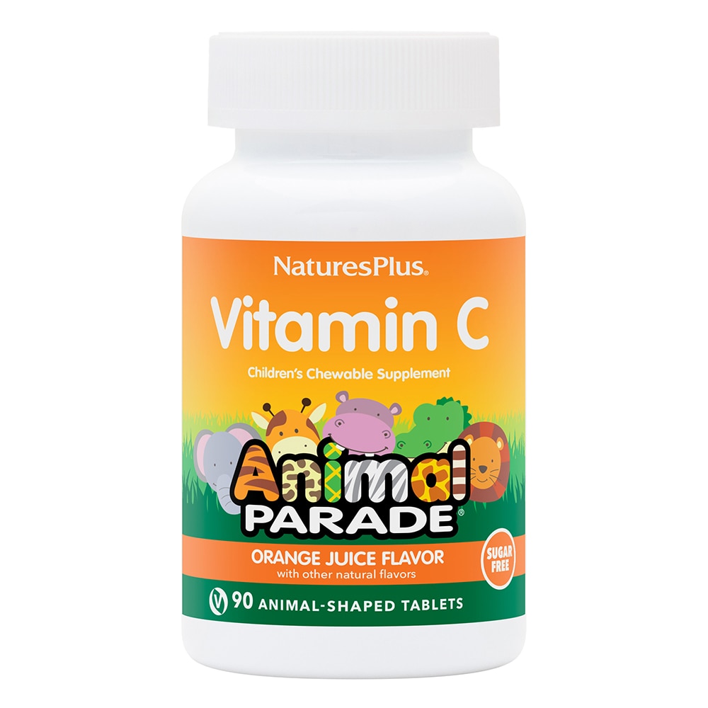 Animal Parade Sugar Free Vitamin C Children's Chewable Orange Juice -- 90 Chewable Tablets (Жевательные таблетки) NaturesPlus